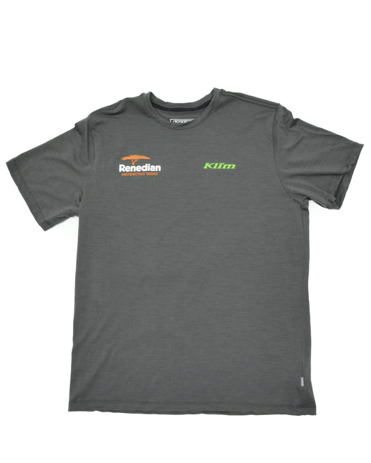 KLIM Short Sleeve Shirt - Mens Teton Merino Wool with Renedian Logo (Grey)