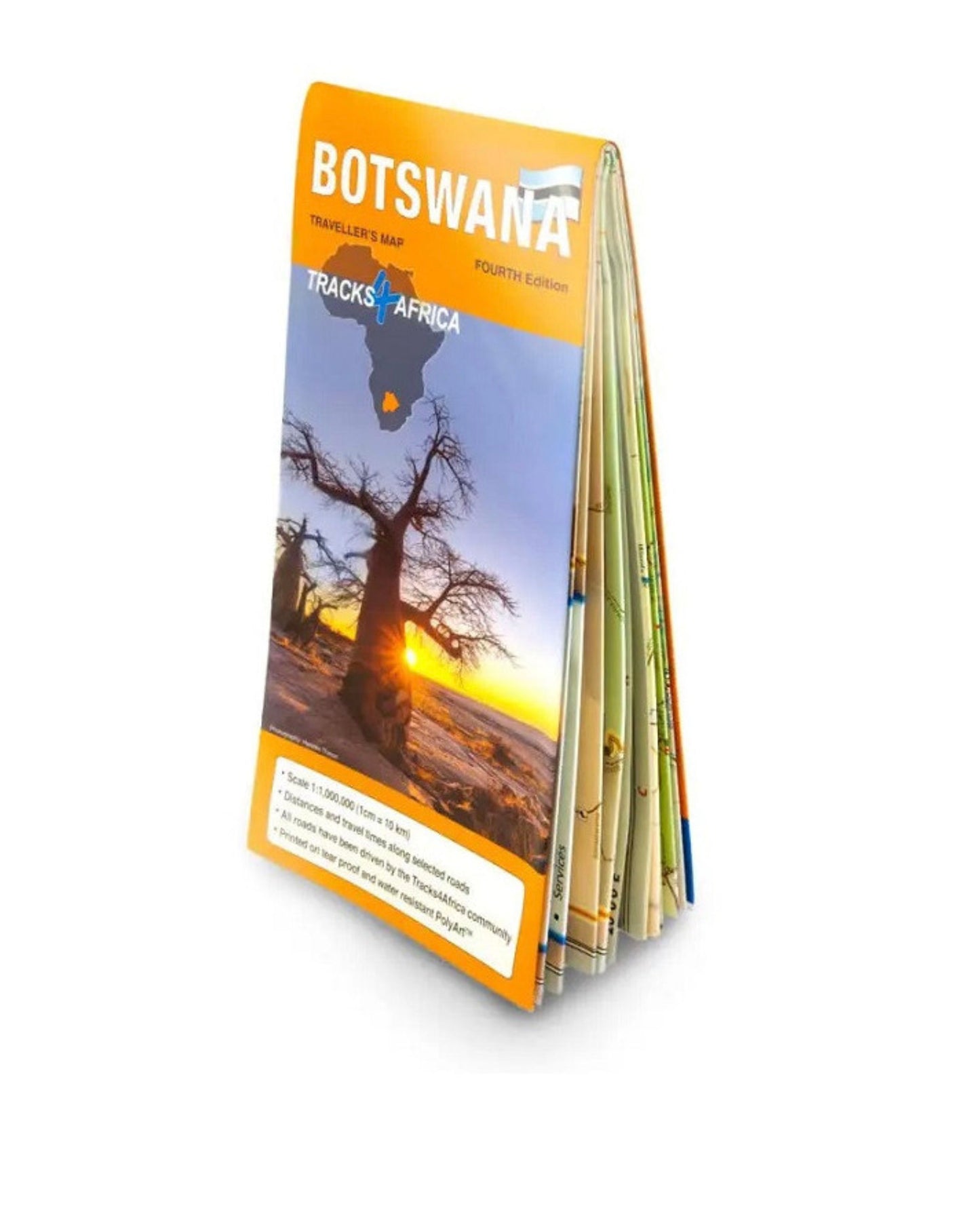 Tracks4Africa Botswana Traveller's Paper Map - 4th Edition
