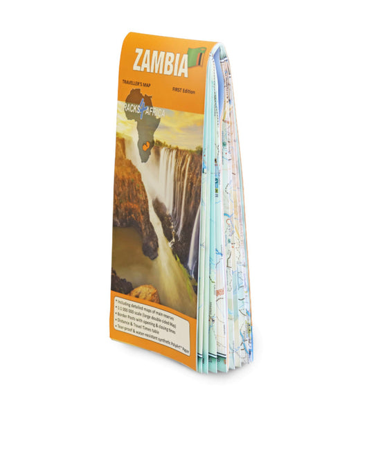 Tracks4Africa - Zambia Paper Map - 1st Edition