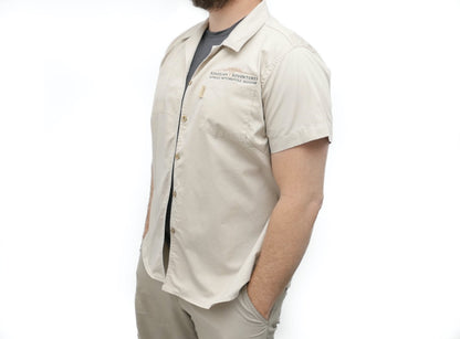 Dirt Road™ - Men’s Short Sleeve Shirt / Button with Renedian Logo (Beige)