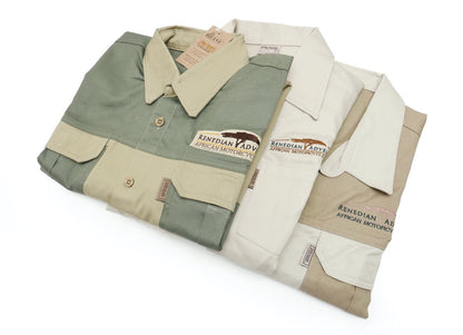Dirt Road™ - Men’s Short Sleeve Shirt / Button with Renedian Logo (Beige)